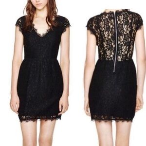 Sz 2 Babaton black knit round neck short sleeve black